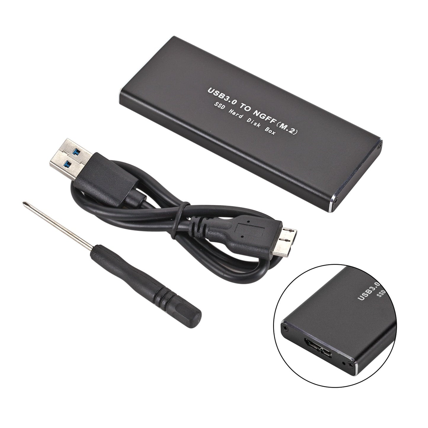 M.2 NGFF SATA SSD to USB3.0 External SSD Reader Converter Adapter hard drive box