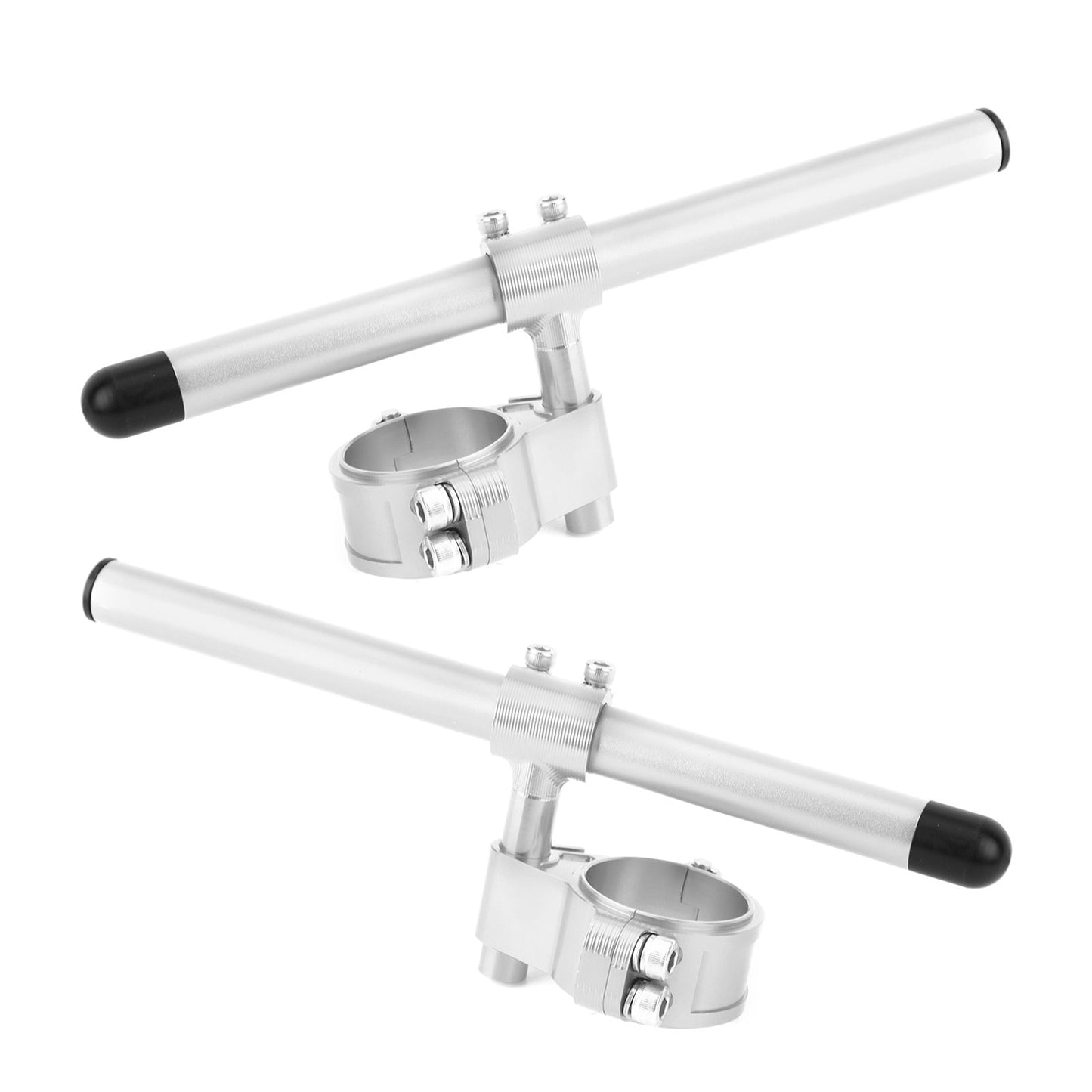 Universal Adjustable Rotatable CNC Billet Clip Ons Fork Tube Handlebar Kit 47mm Black