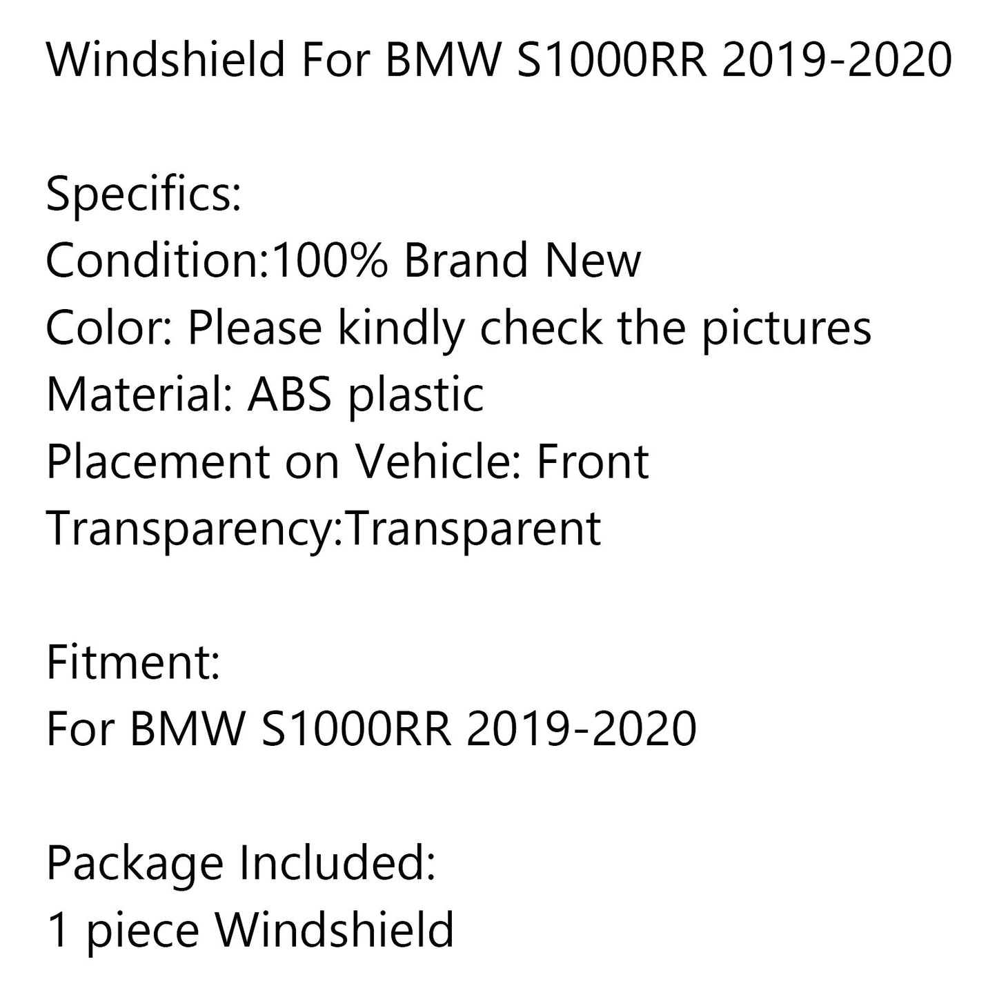 Windshield WindScreen for BMW S1000RR 2019-2022
