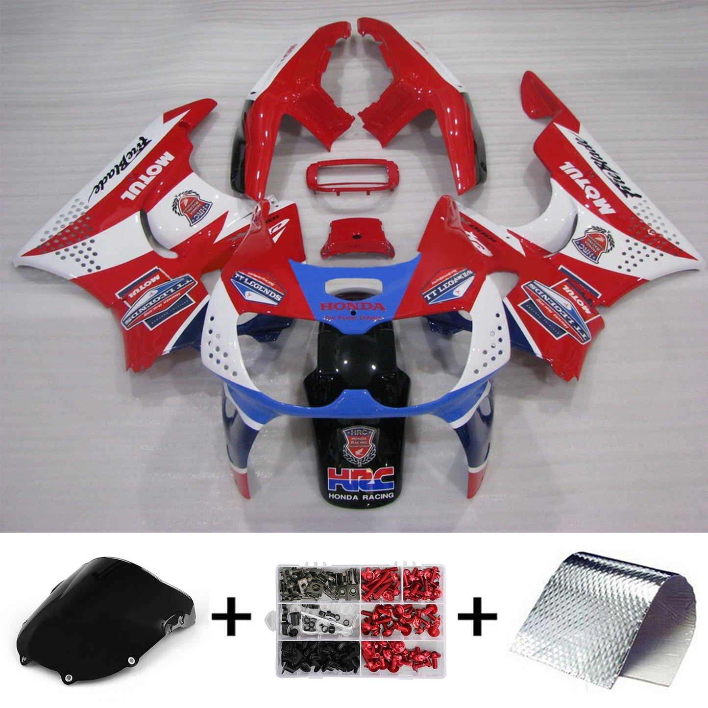 1994-1995 Honda CBR900RR 893 Amotopart Injection Fairing Kit Bodywork Plastic ABS #114