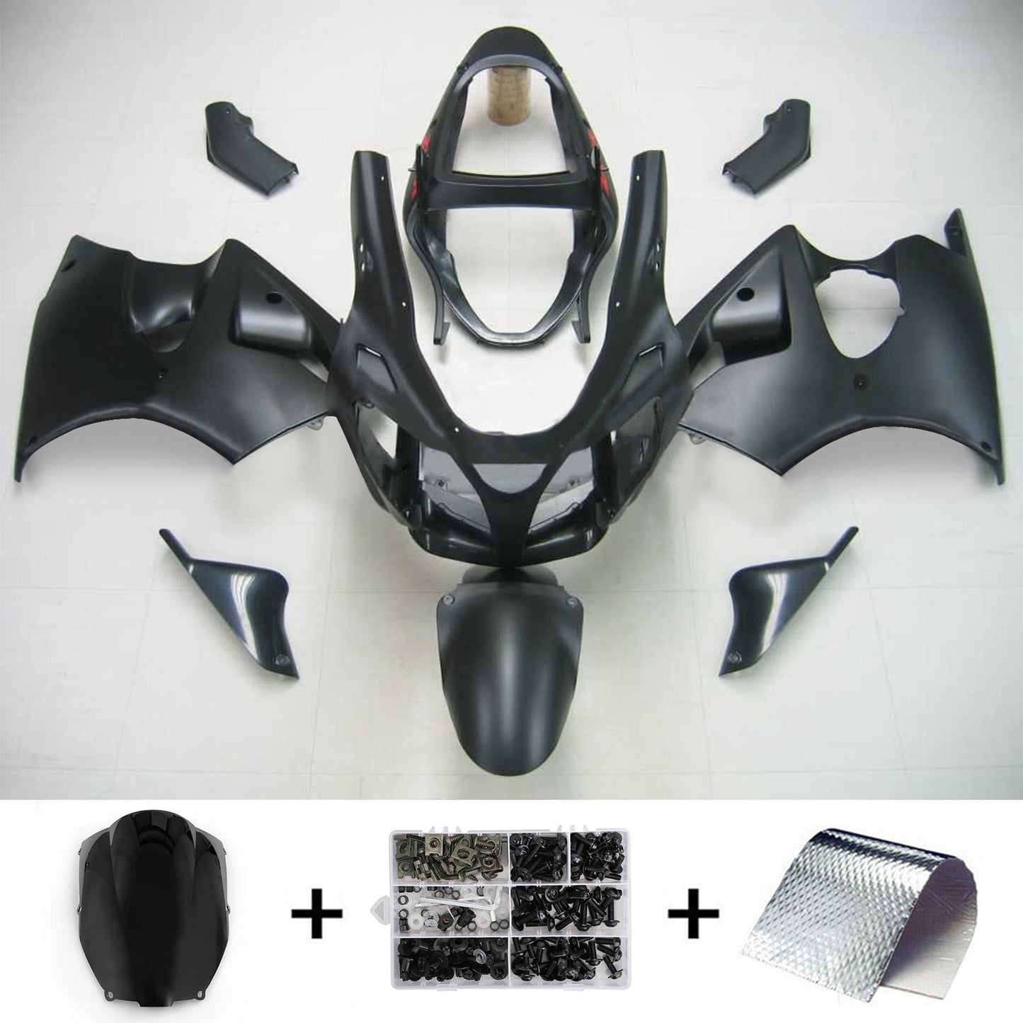 00-02 Kawasaki ZX6R 636 05-08 Kawasaki ZZR600 Amotopart Injection Fairing Kit Bodywork Plastic ABS #107