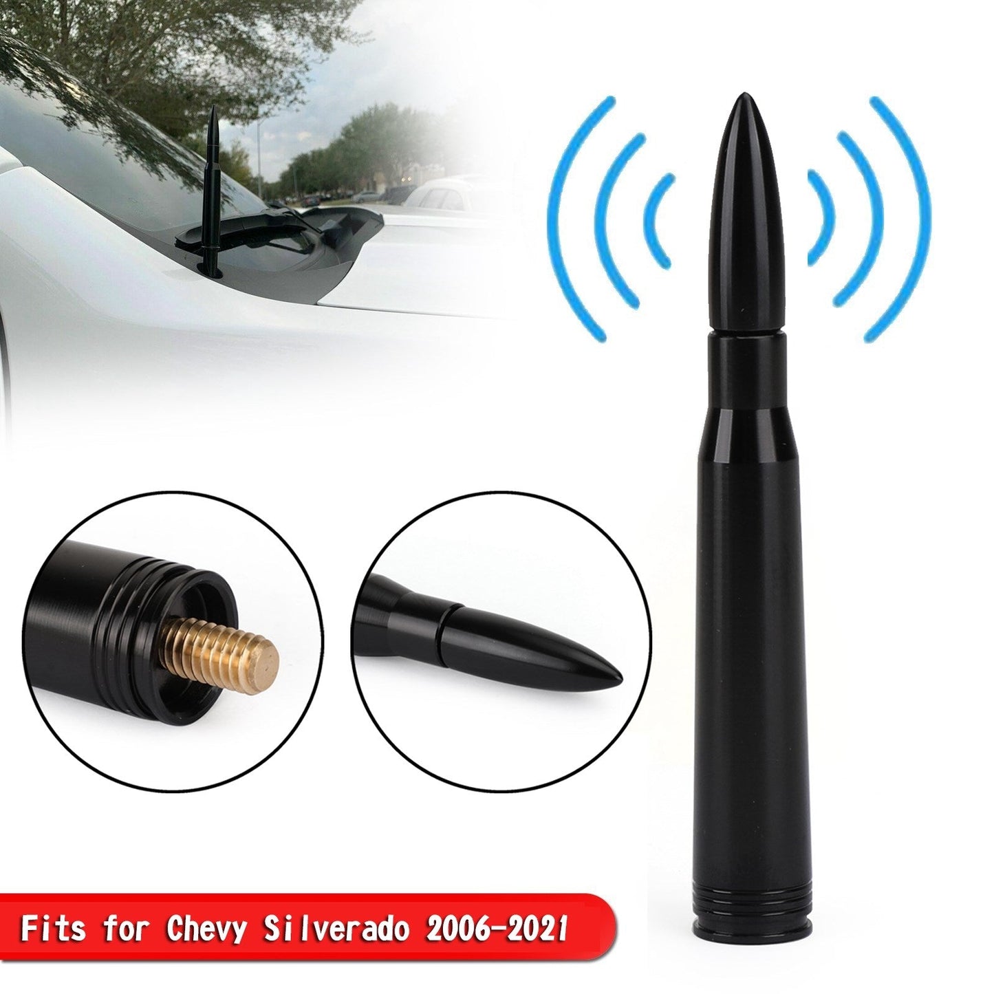 4.25" Aluminium Car Antenna Mast AM/FM For Chevy Silverado 2006-2021