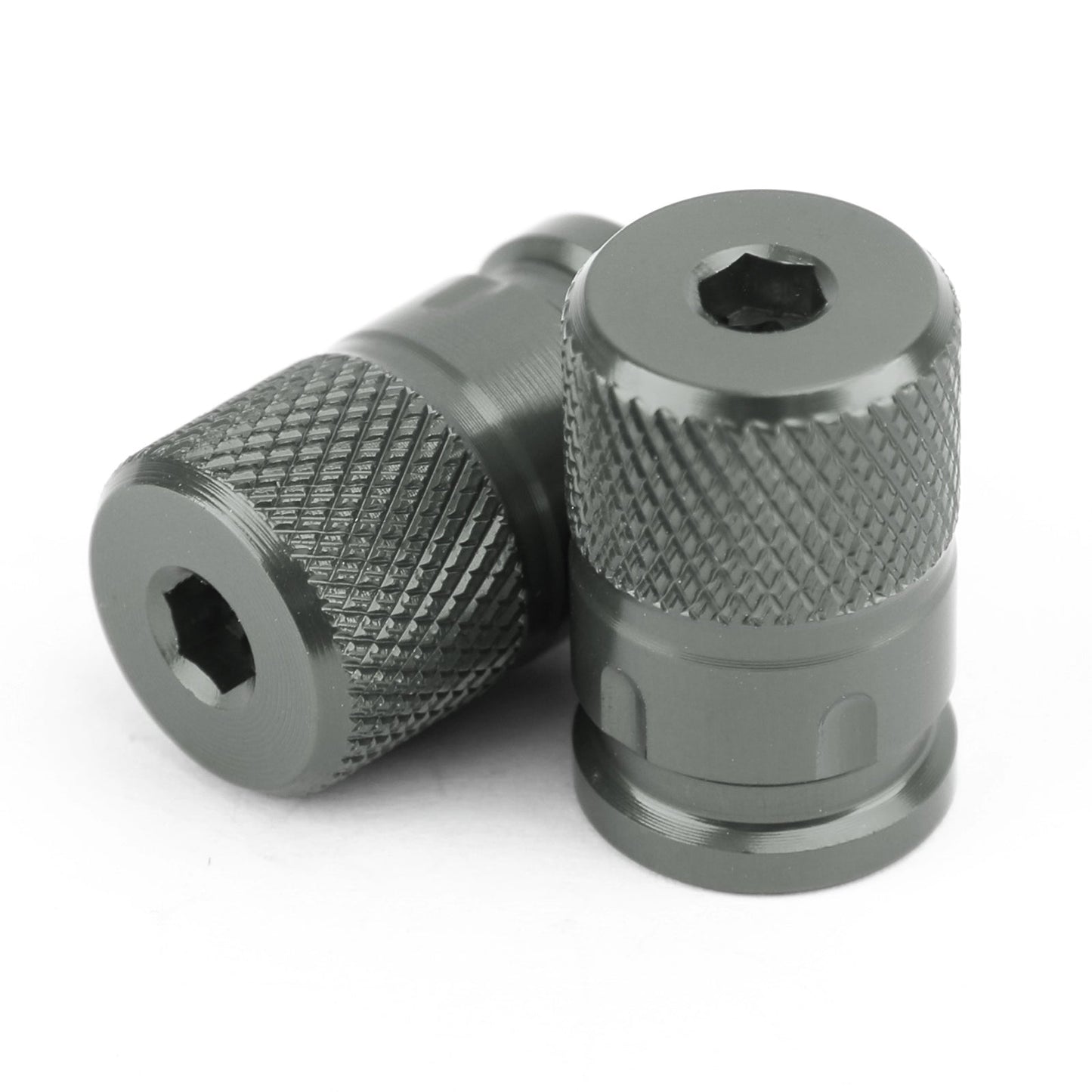 2pcs CNC Black Anti-Thief Tire Valve Stem Caps For Car Truck Bike Motorcycle