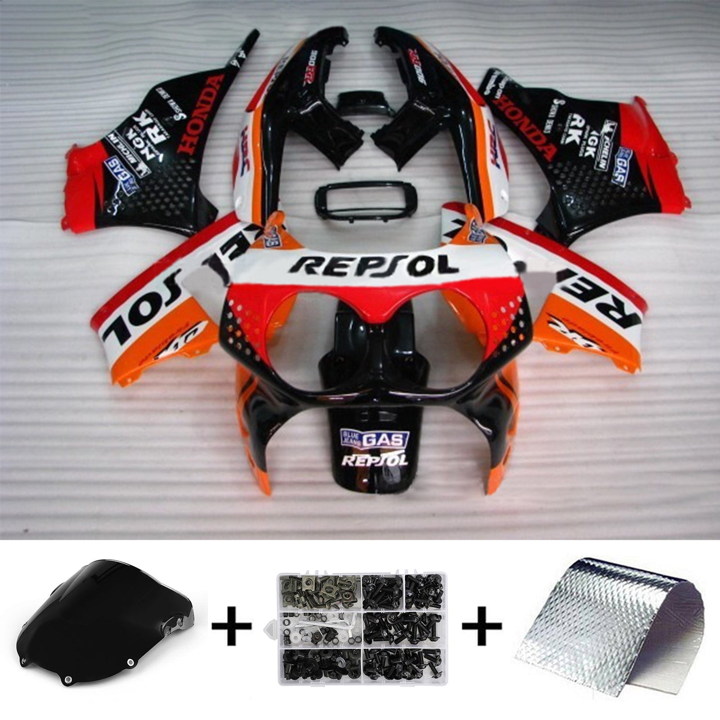 1992-1993 Honda CBR900RR 893 Amotopart Injection Fairing Kit Bodywork Plastic ABS #116