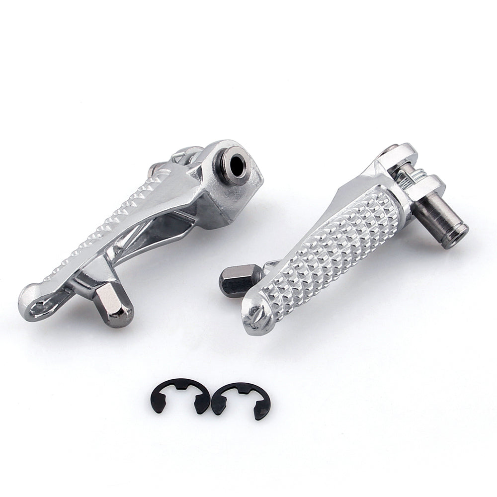 Front + Rear Foot Pegs Footrest Bracket Fit for Kawasaki ZX6R ZX636 2005-2008