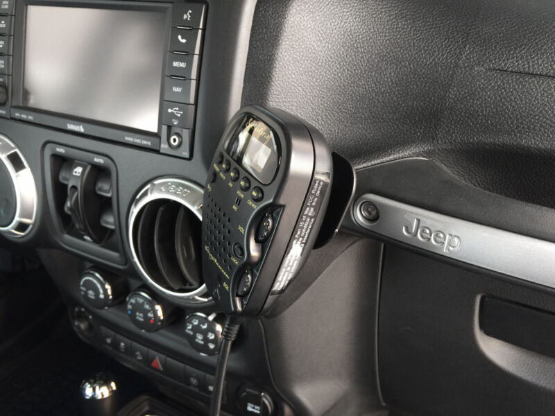 CB HAM Radio Mic Bracket Passenger Grab Bar Mount Wrangler JK 2011-2017, 75WXST Cobra