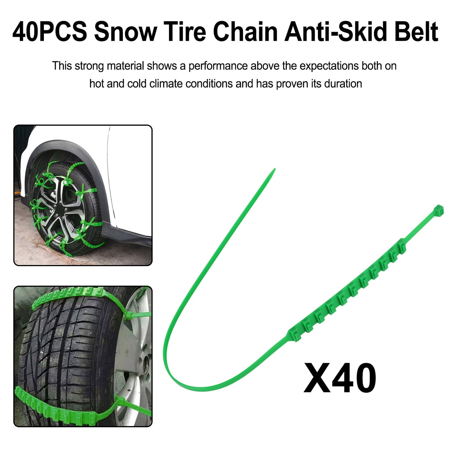 10PCS Snow Tire Chain Anti-Skid Belt For Car Truck SUV Emergency Winter Driving