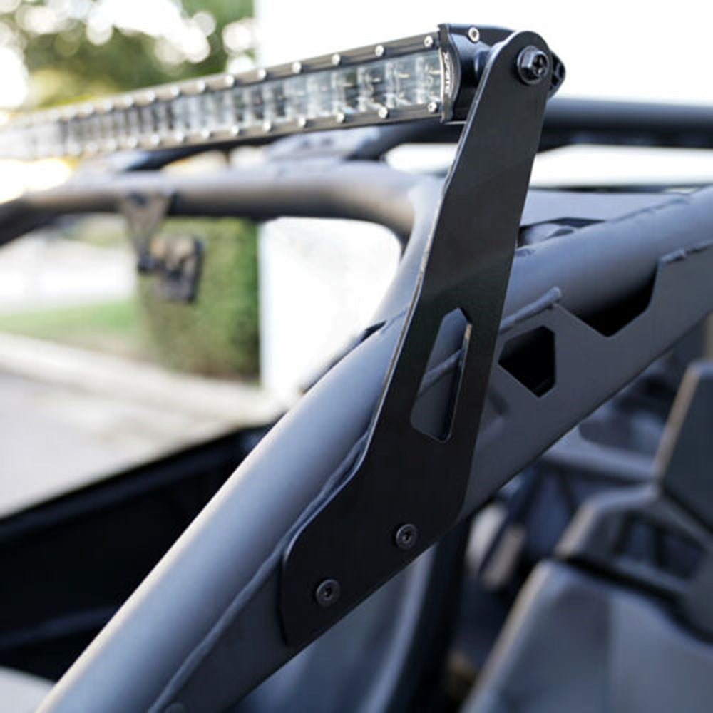 Upper Windshield 50" LED Curved Light Bar Roof Mount Bracket For Can-am Maverick X3 2017-2019