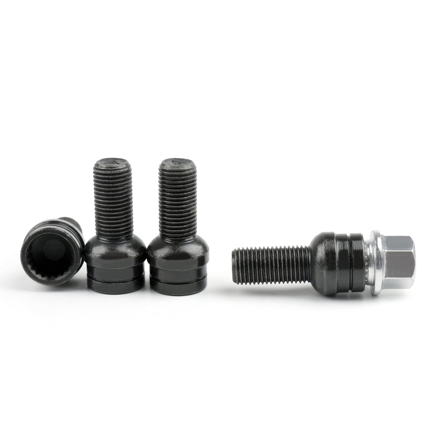 4+1 Set 17mm Black Wheel Bolt & Lock Lug Nut For VW Golf Beetle Passat Audi