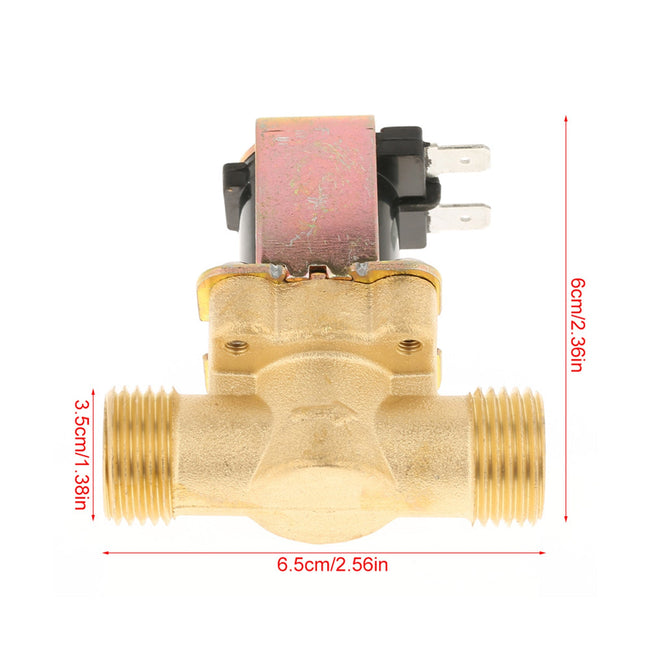 1/2" DC12V Normally Closed Brass Electric Solenoid Valve For Water Control 300mA