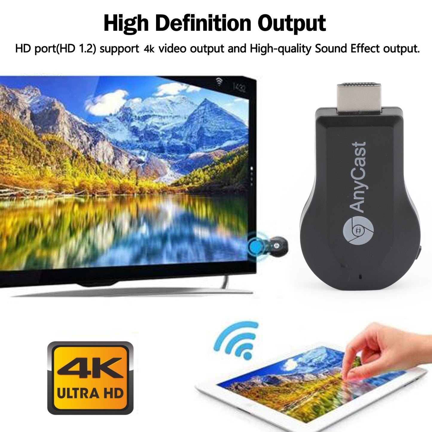 True 4K M100 TV Stick HD WiFi Wireless Dongle Receiver TV Streamer