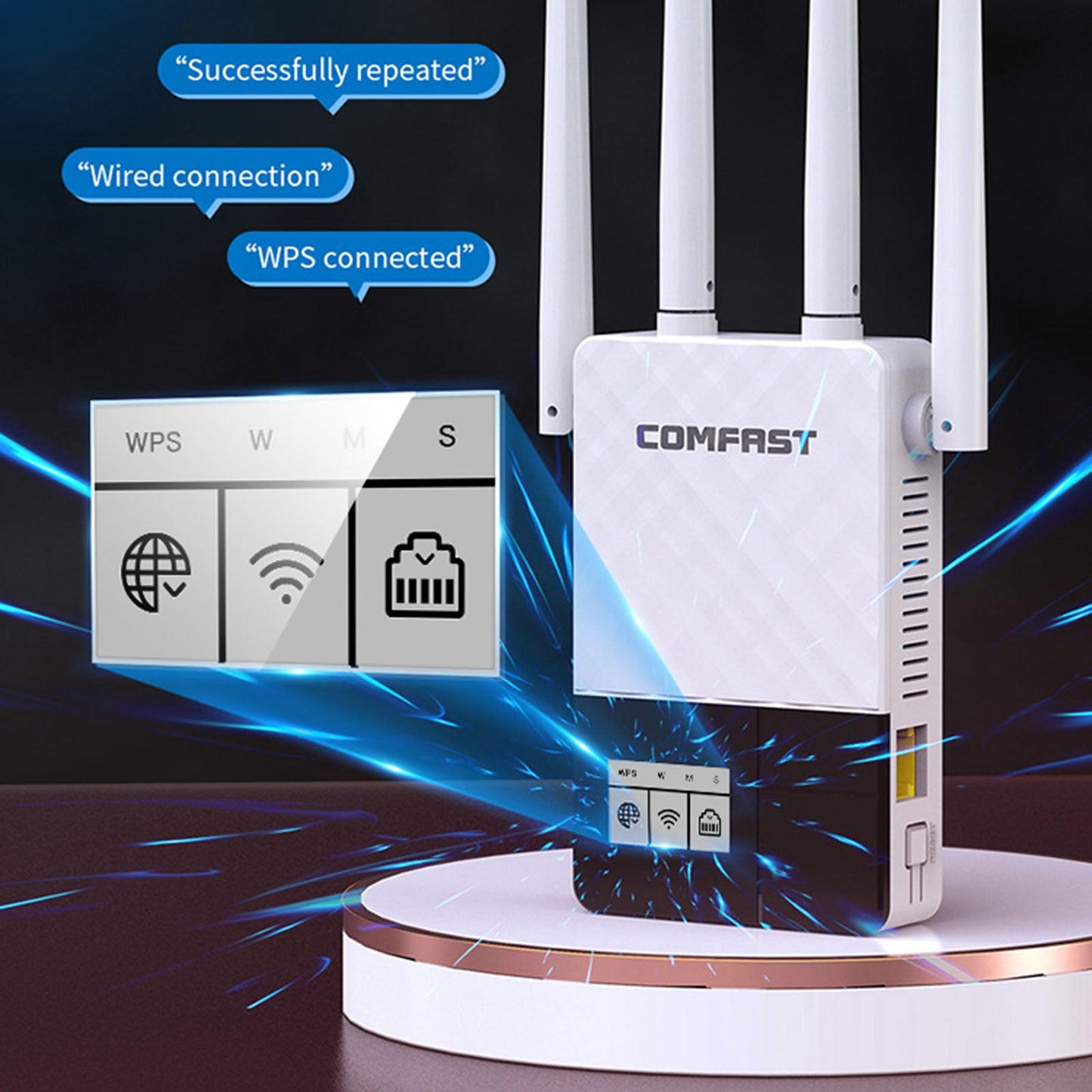 Dual Band 2.4G 5G WiFi Extender Signal Amplifier WiFi Booster 1200Mbps UK Plug