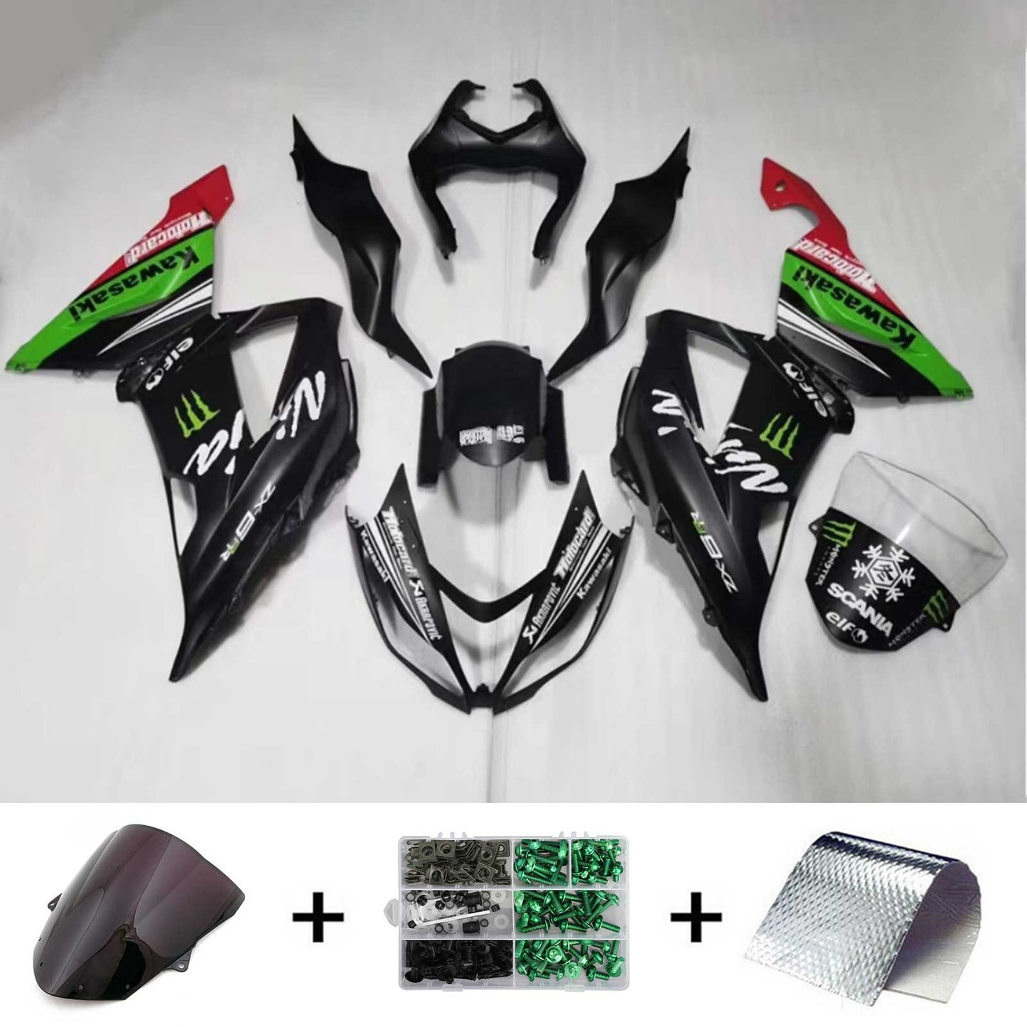 2013-2018 Kawasaki ZX6R 636 Injection Fairing Kit Bodywork Plastic ABS#123