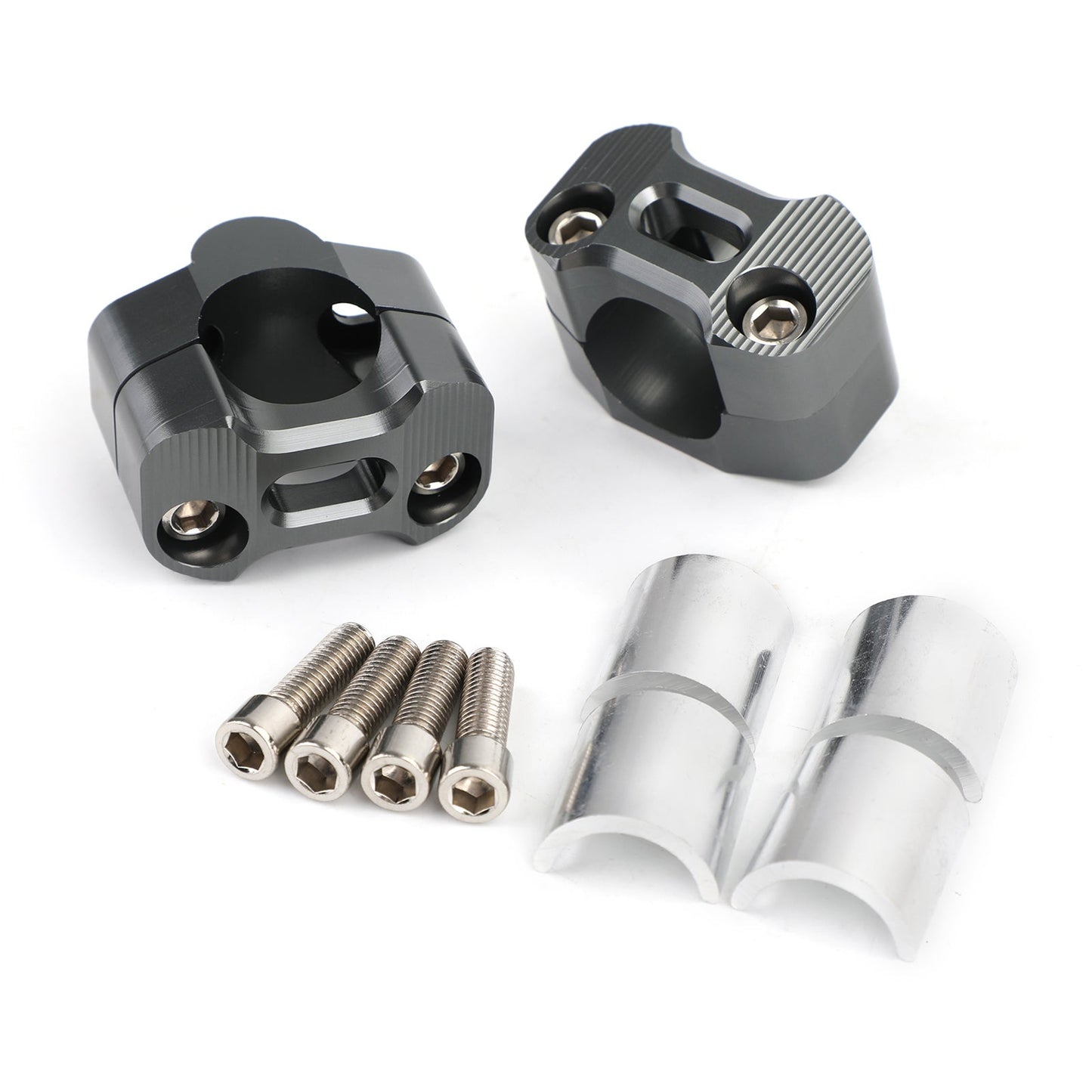 CNC Aluminum Handlebar Risers 22-28mm Universal Clamp Mount BLK