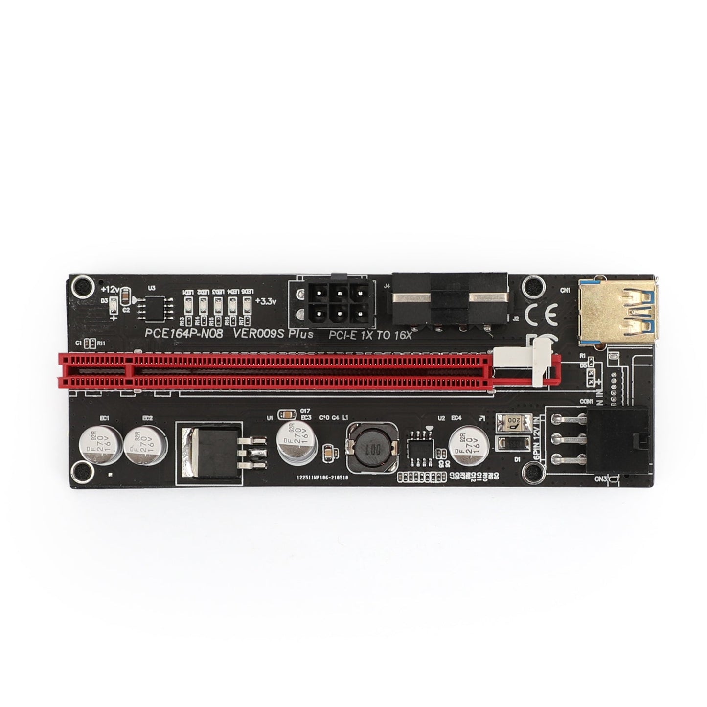 PCI-E 1x to 16x Powered USB3.0 GPU Riser Extender Adapter Card VER 009S Blue