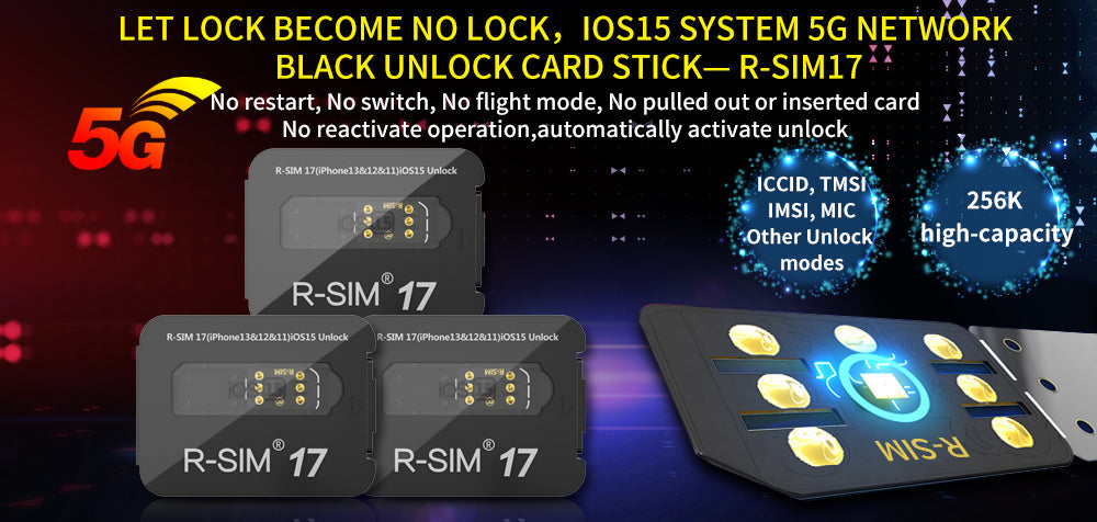 R-SIM 17 Nano Unlock RSIM Card Fit for iPhone 13 12 mini 12 Pro XS MAX 8 IOS 15