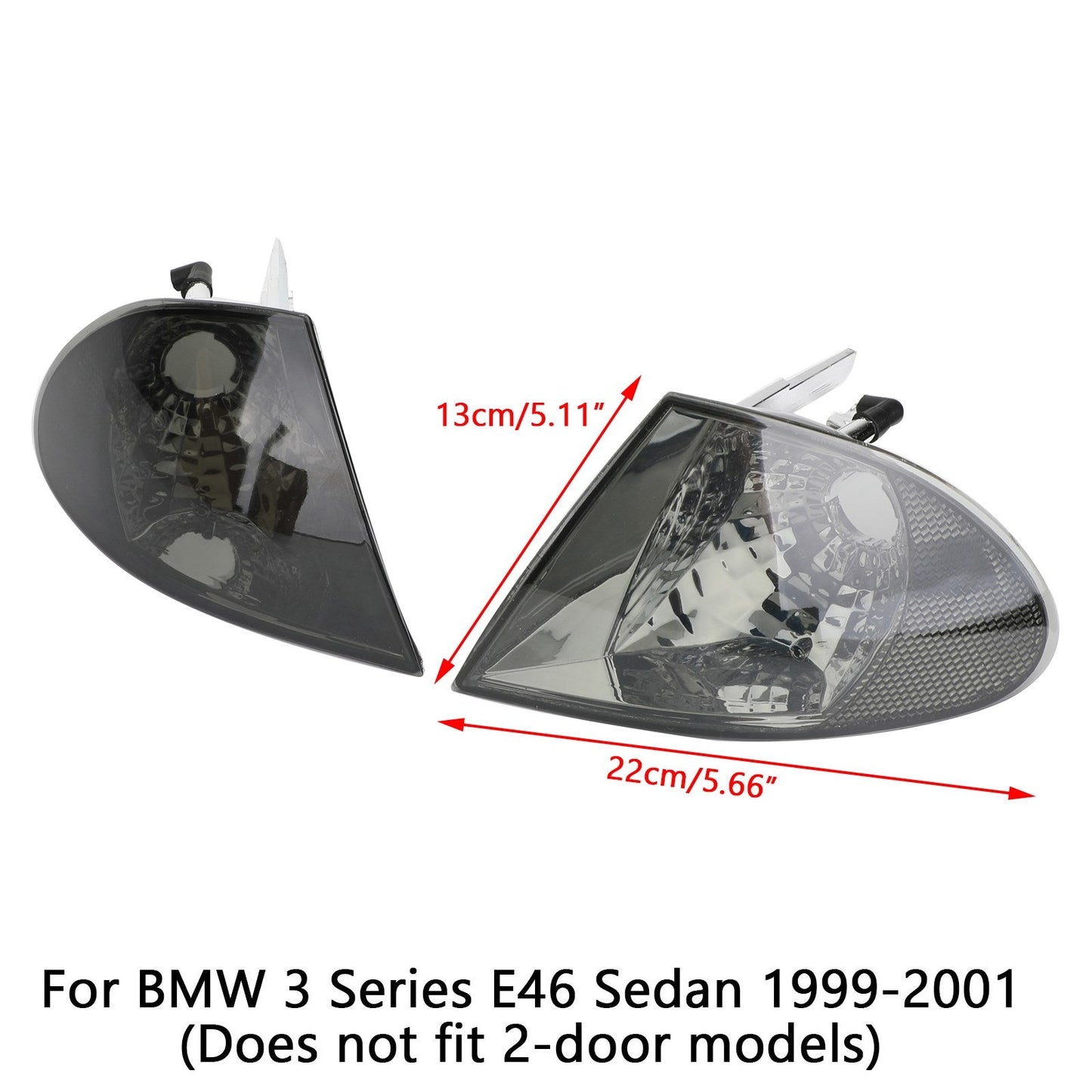 Turn Signal Corner Corner Clear Lights For BMW 3 Series E46 99-01 Gray