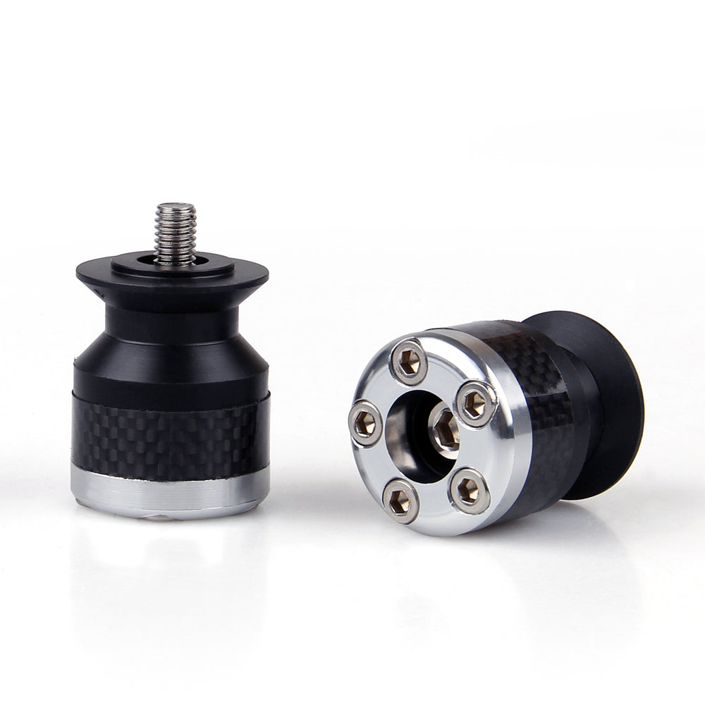 Universal Motorcycle CNC Carbon Fiber 6mm Swingarm Sliders Spools Black