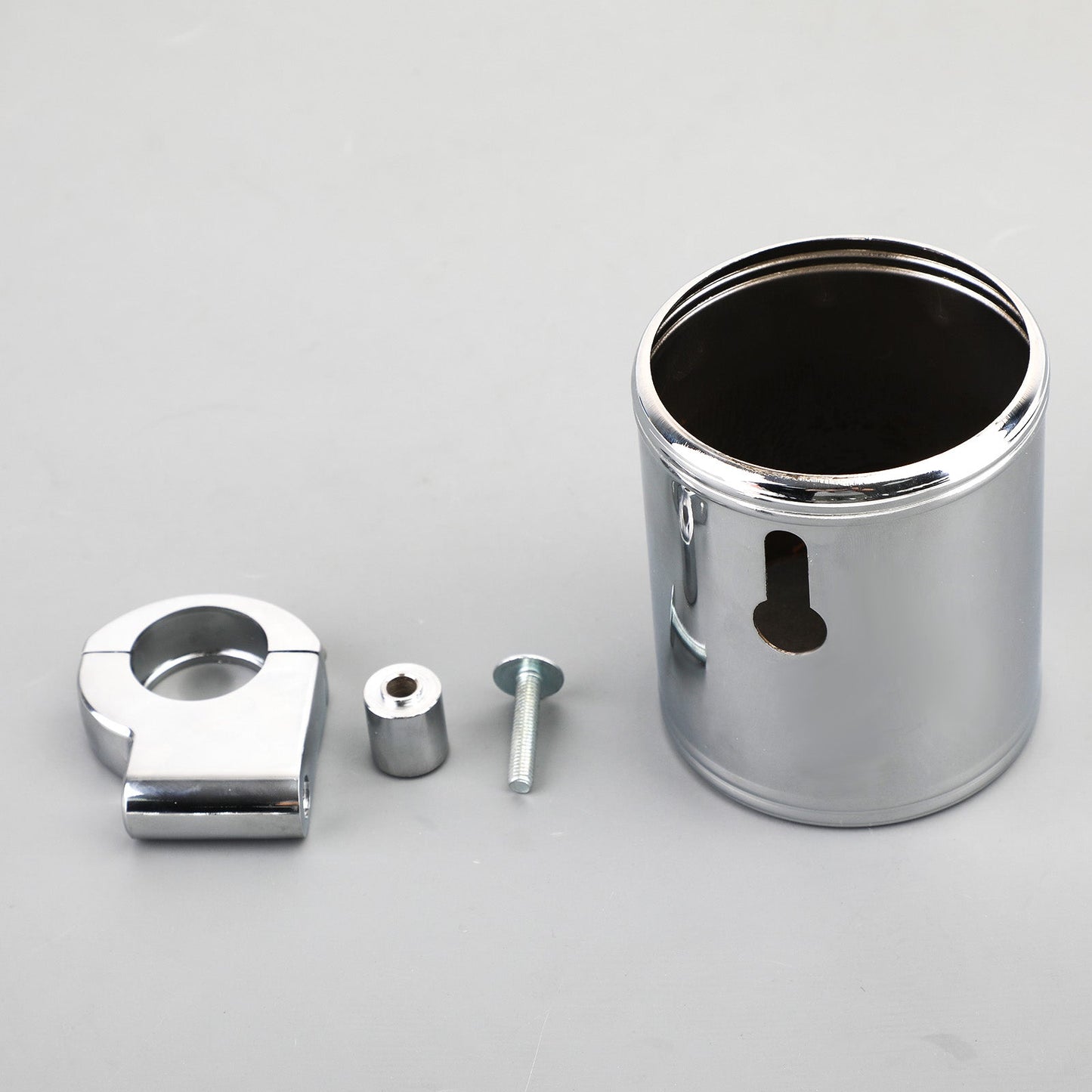 Motorcycle Atv Chrome Cup Holder Fit For 7/8" To 1-1/4" Handlebar
