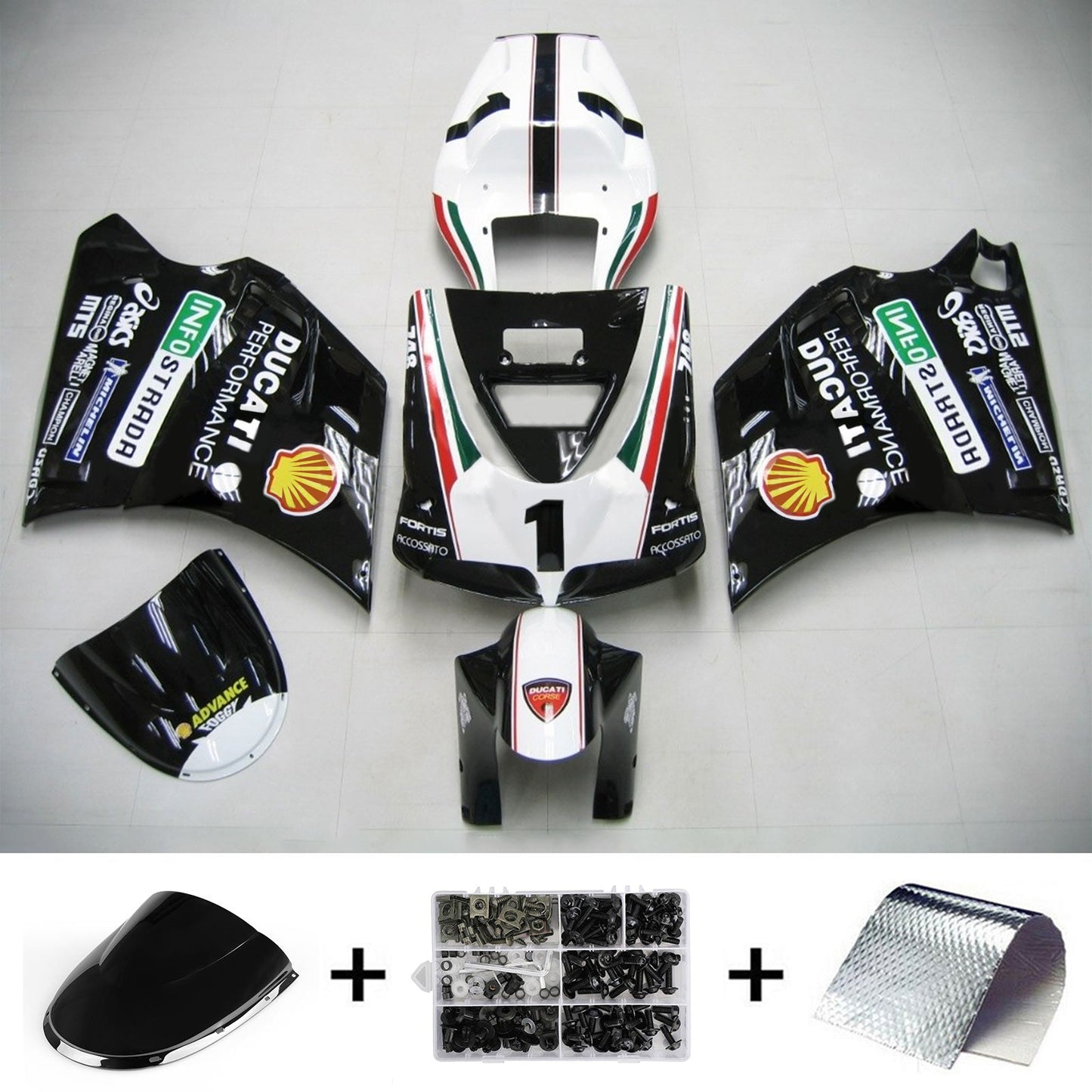 1996-2002 Ducati 996 748 Amotopart Fairing Kit Bodywork ABS #103