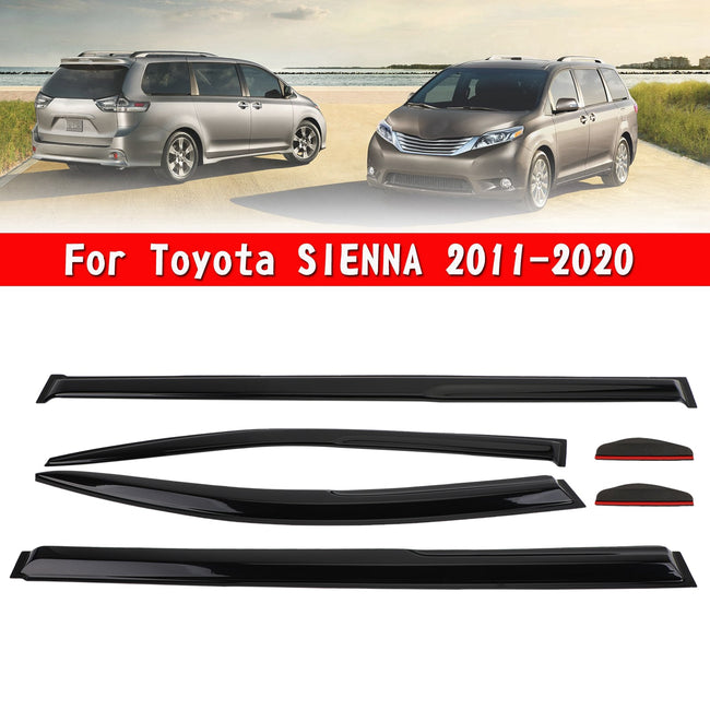 Car Window Sun Rain Guard Visors Kit 6PCS For Toyota SIENNA 2011-2020