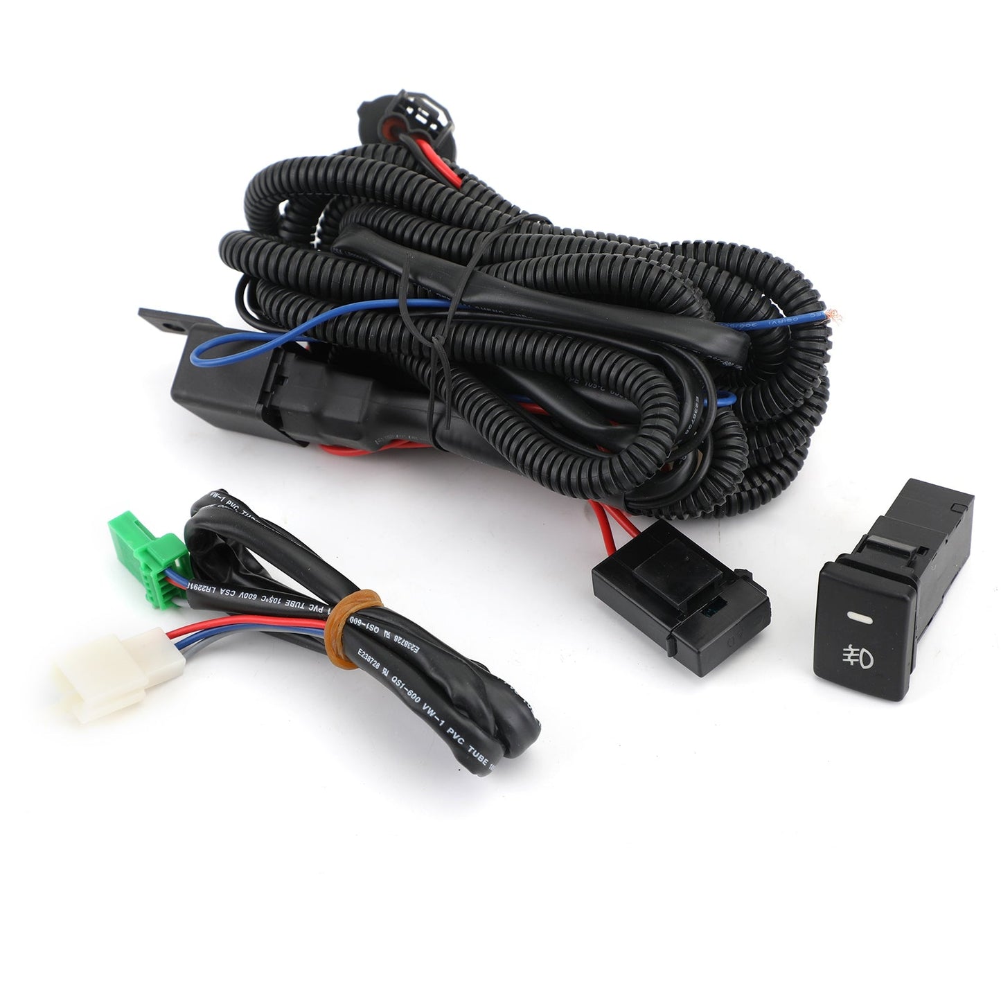 Pair Wires Switch Bumper Driving Lamp Fog Light Kit Fit For Toyota AXIO 13 BLK