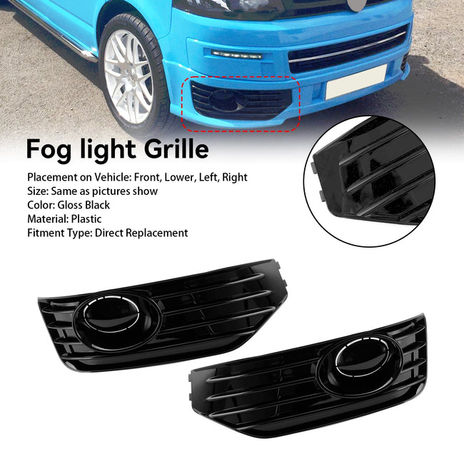 2010-2015 VW T5 T5.1 Fog Lamp Light Cover Insert S-line Grill Gloss Black