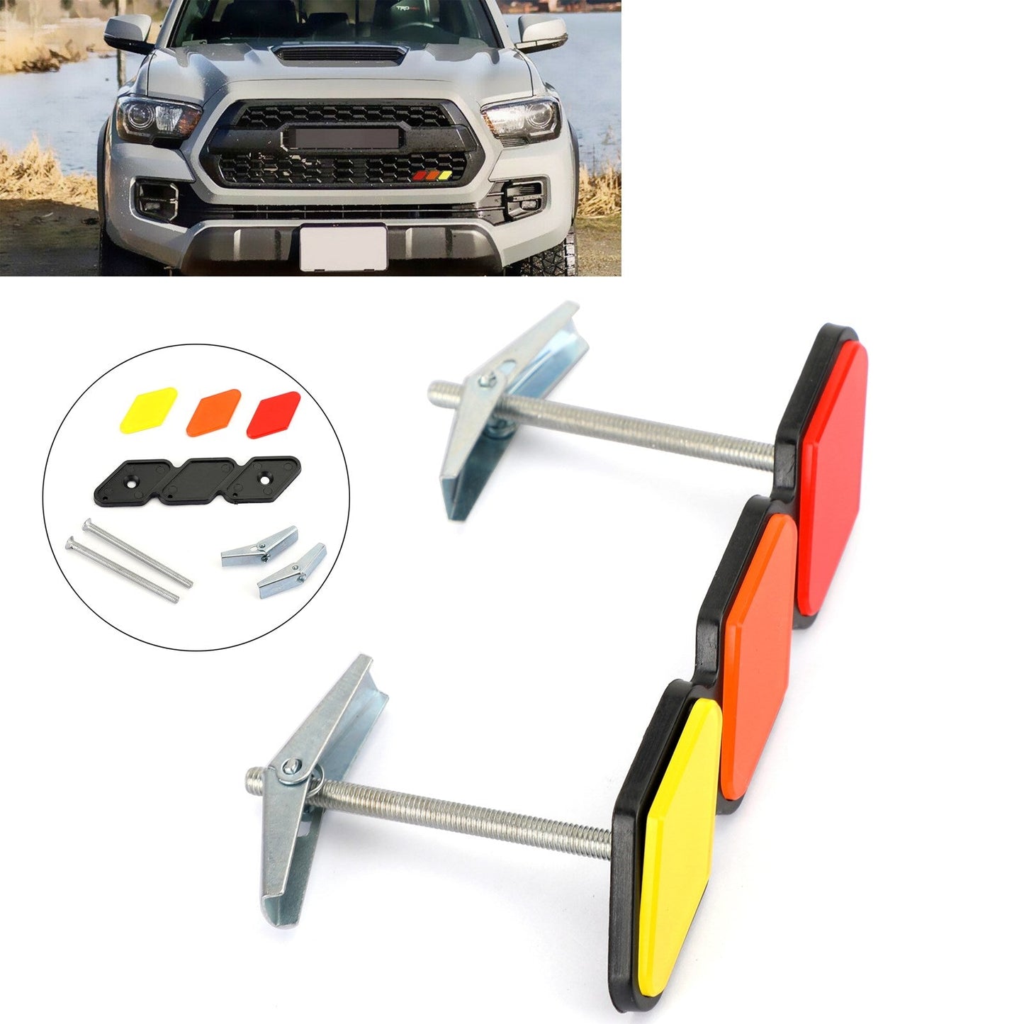 High Quality Toyota Trd Emblem Tri Color Grill Acrylic Badge Fit For Toyota Tacoma 4Runner Tacoma TRD Pro Front Grille 10-19 A