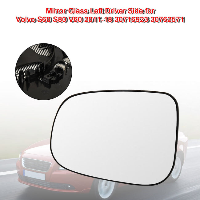 Volvo S60 S80 V60 2011-2018 30716923 30762571 Mirror Glass Left Driver Side