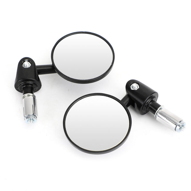 Adjustable 7/8" 22mm Bar End Mirrors Black 73mm CONVEX Mirror 16-18mm I.D E1