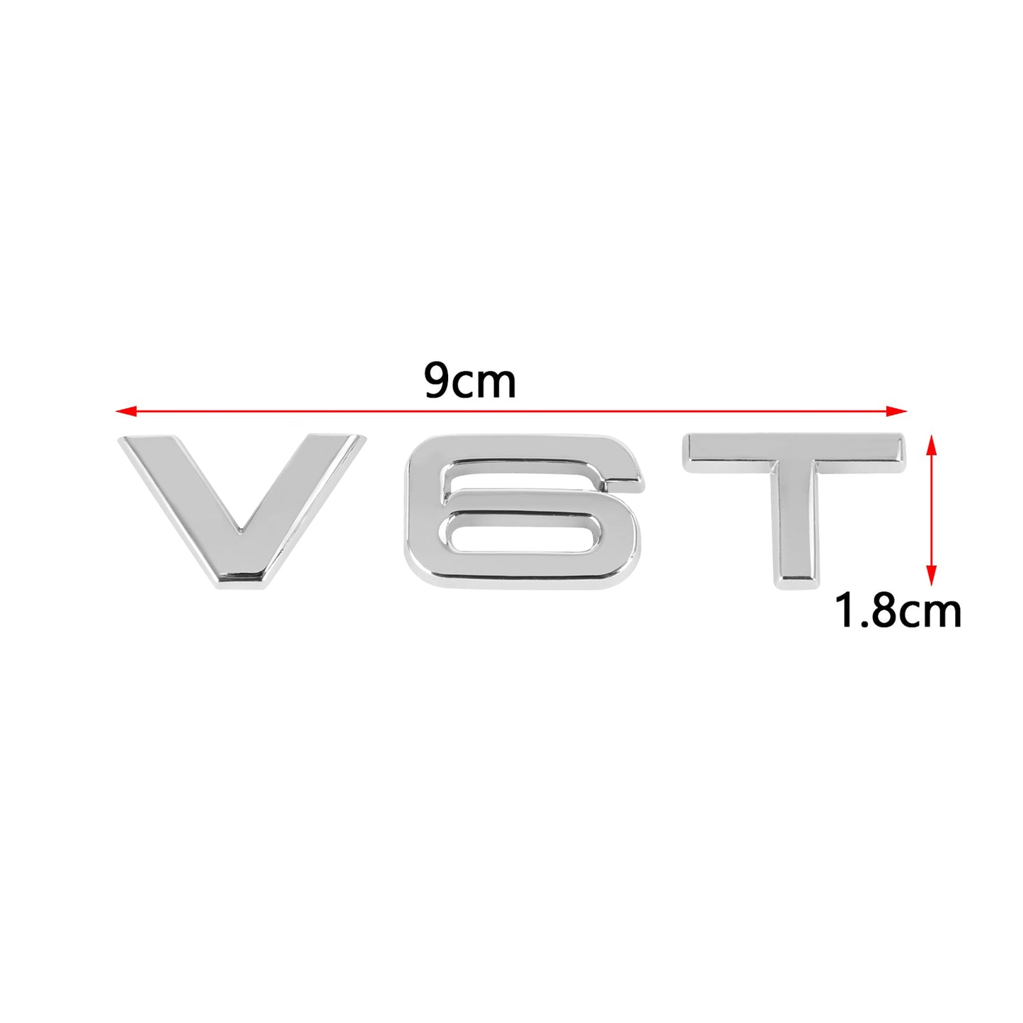 V6T Emblem Badge Fit For AUDI A1 A3 A4 A5 A6 A7 Q3 Q5 Q7 S6 S7 S8 S4 SQ5 Chrome