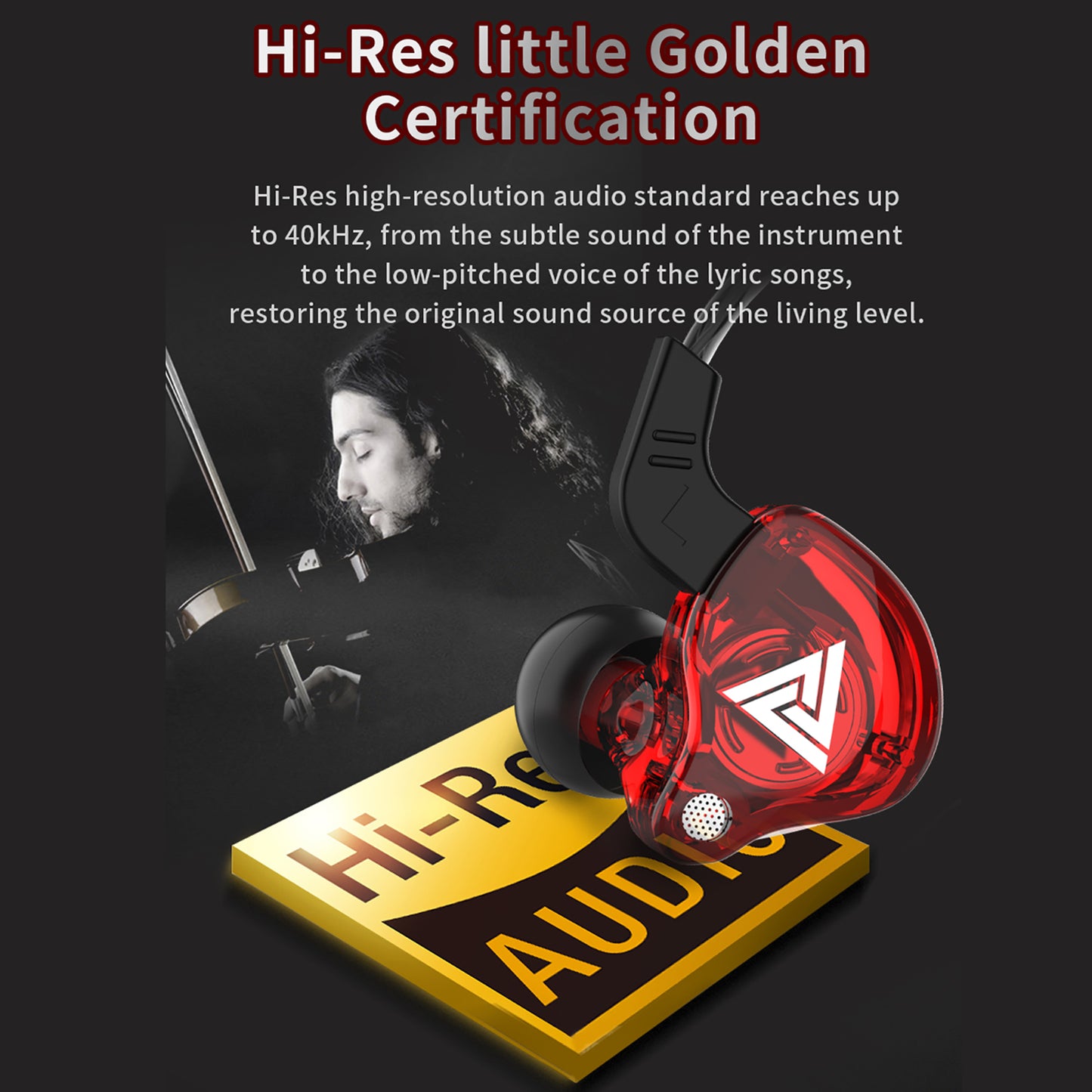 QKZ Earphone 3.5mm In Ear Earbud Copper Driver HiFi Sport Headphones w/ Mic AK6