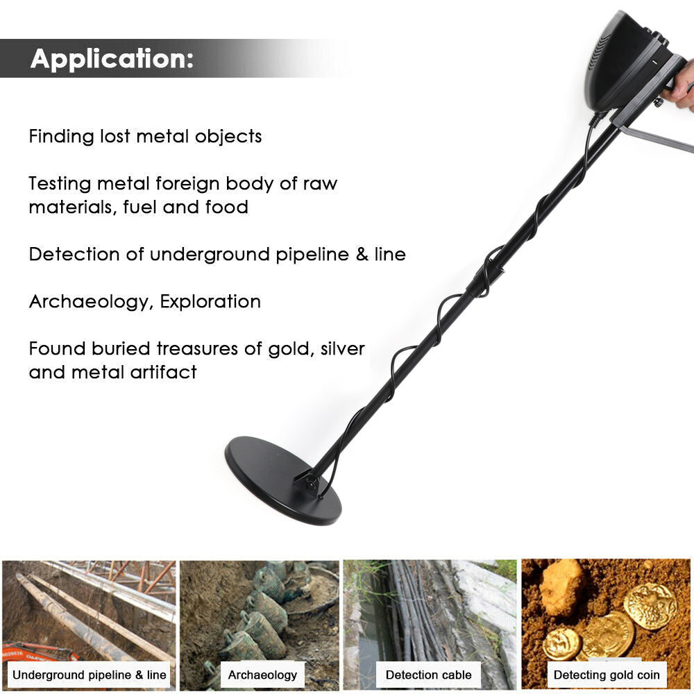 7.8" Deep Sensitive Metal Detector + Shovel + Earphone Waterproof