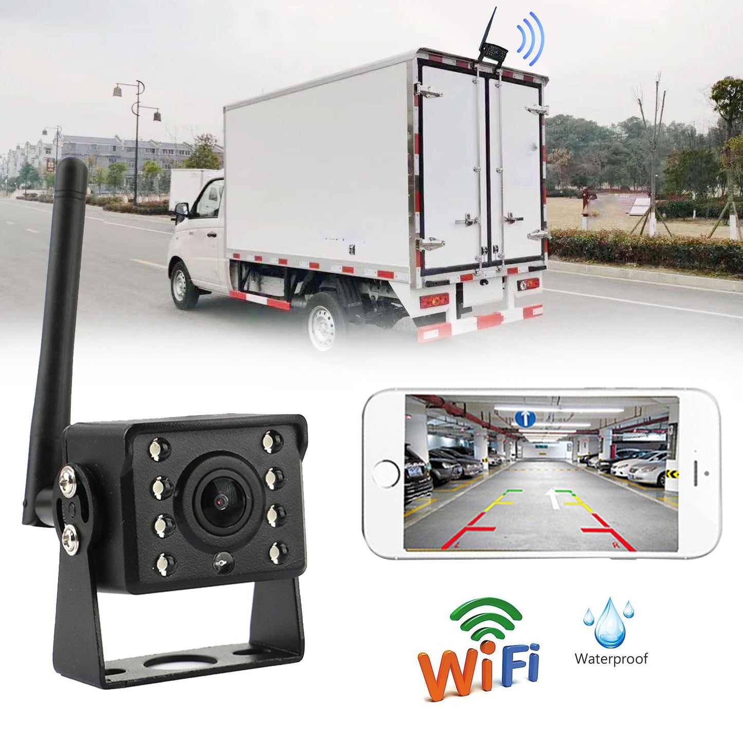 WiFi Wireless Car Truck RV Trailer Rear View Backup Camera CCTV For iOS Android