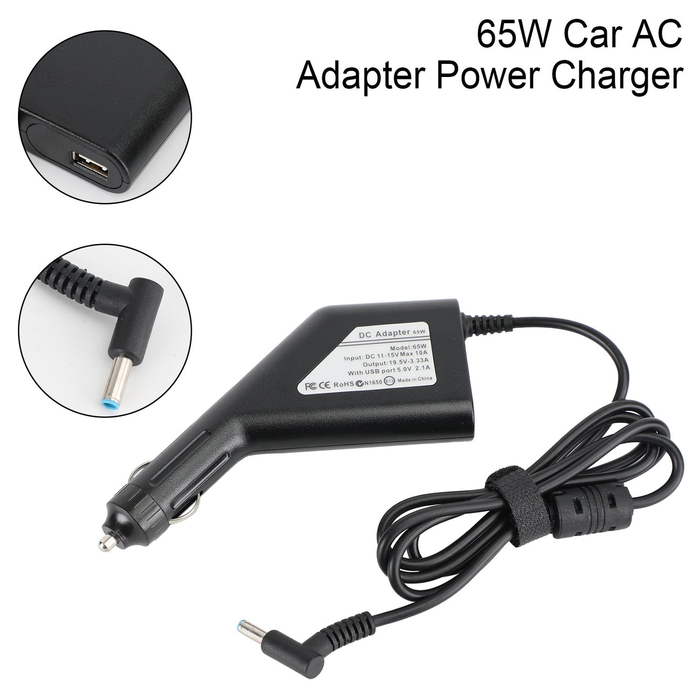 65W Car AC Adapter Power Charger For HP Laptop Notebook 4.5x3.0mm 19.5V 3.33A