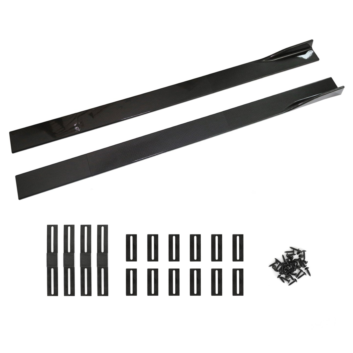 86.6" Universal Side Skirt Extensions Rocker Panel Splitters Lip Carbon Fiber