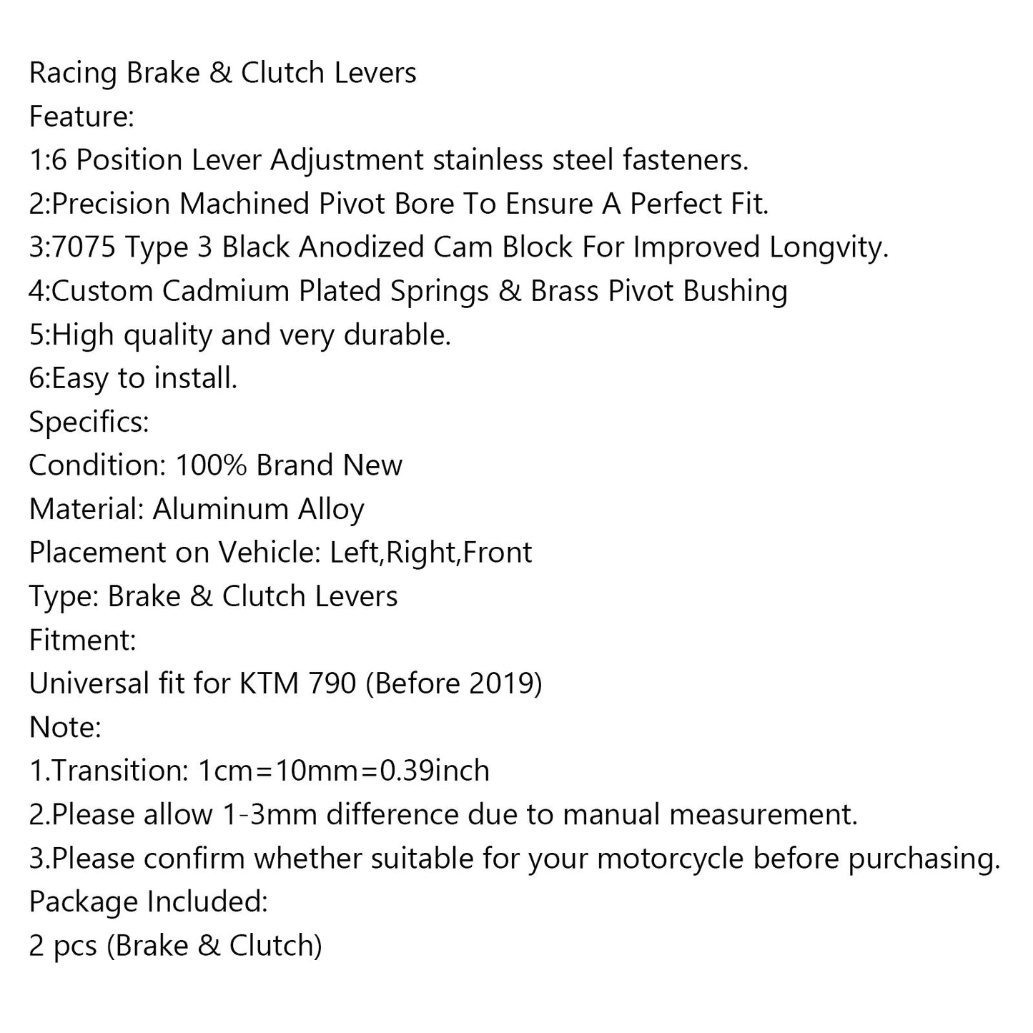 Short Clutch Brake Lever For KTM 790 Duke Before 2019 Silver Generic