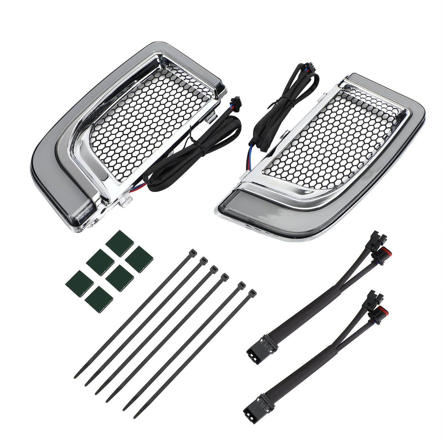 Tracer LED Lower Fairing Lower Grills Lights For Electra FLH/T Road Glide Black