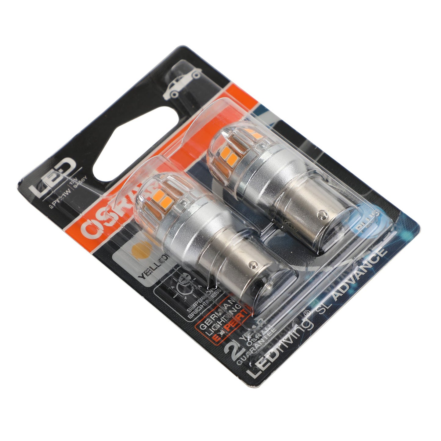 2x For OSRAM 9456Y Car Auxiliary Bulbs LED PY21W 12V2.5W BAU15s