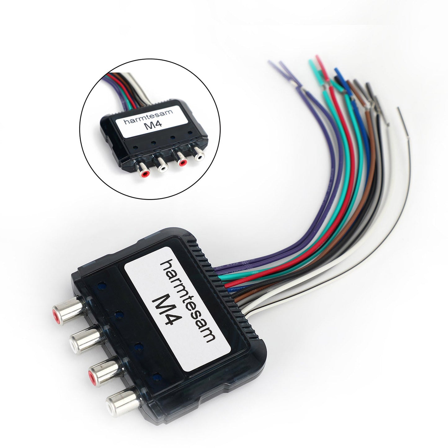 Stereo 4 Channel High To Low Audio Converter With Power Amplifier Control Wire