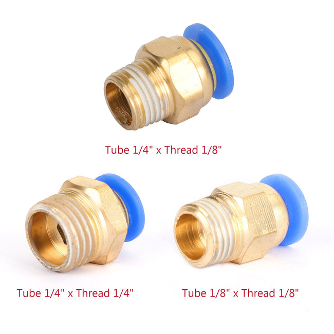 10x Pneumatic 1/4" Tube X 1/8" NPT Male Connector Push In To Air Connect Fitting