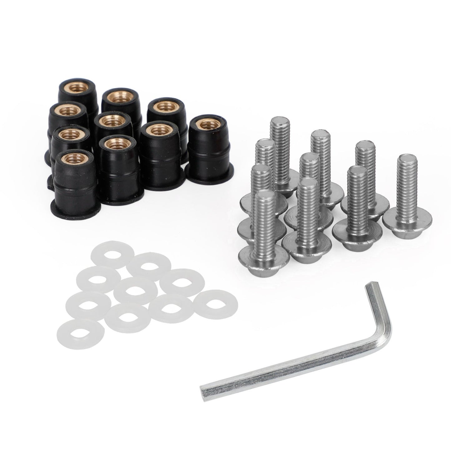 M5x16mm Screw Bolt Washers kit Motorcycle Wind Screen Shield Alu 10 Pack