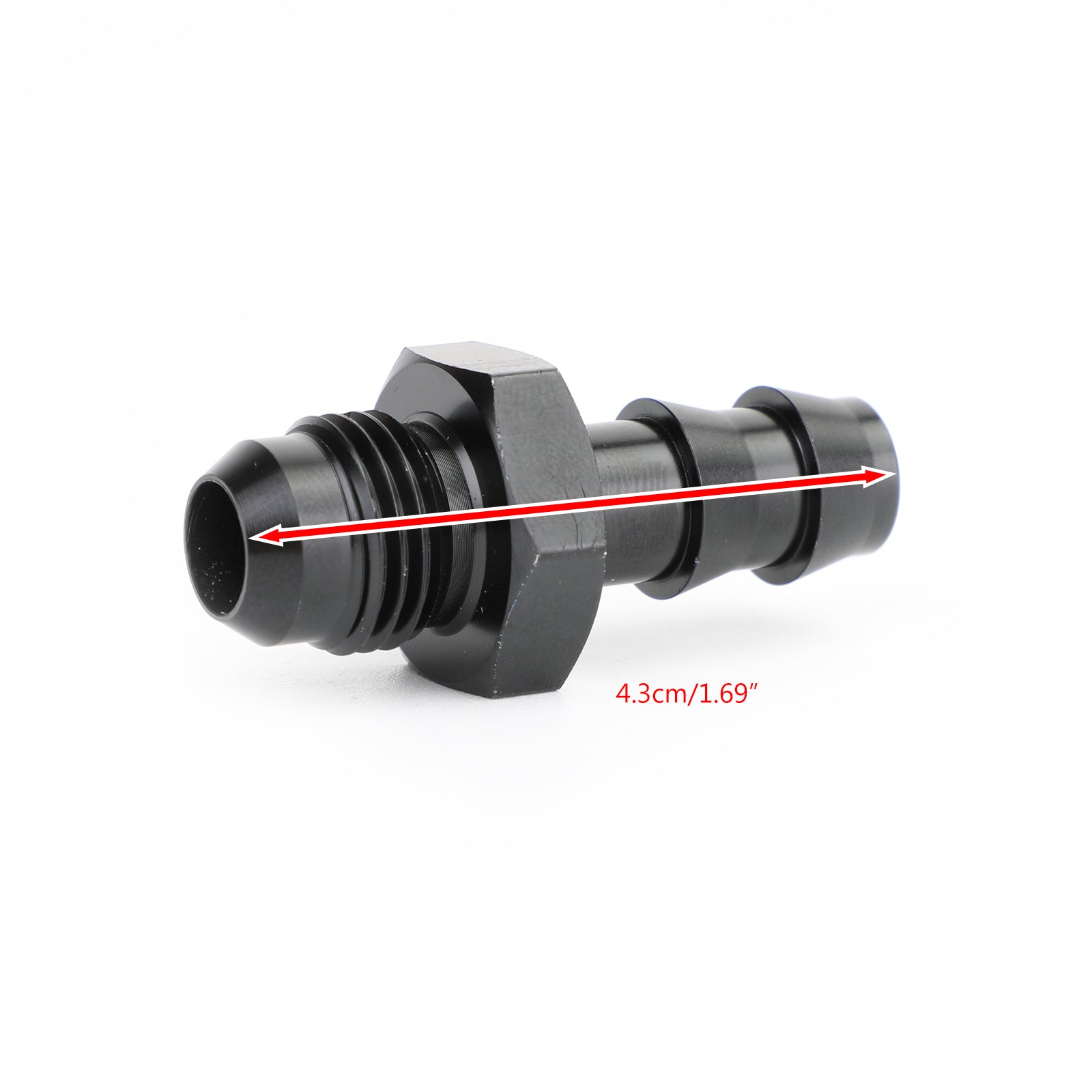 AN-6 To 3/8 BSPP Straight Adapter Fitting – Black, JIC Flare, For Fuel/Oil Lines 2 thumbnail image
