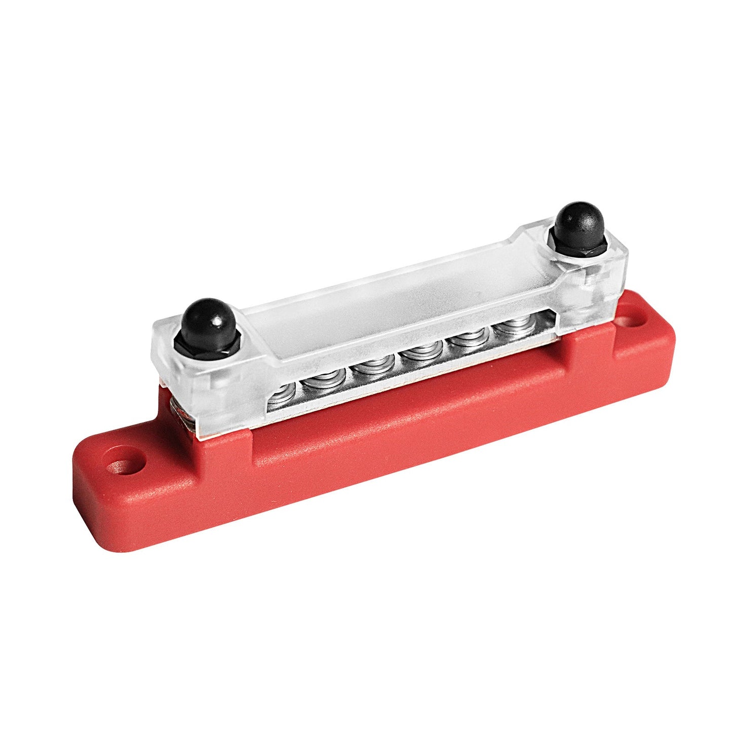 6 Way 12V Rated Bus Bar Power Distribution Terminal Block For Auto Marine Black