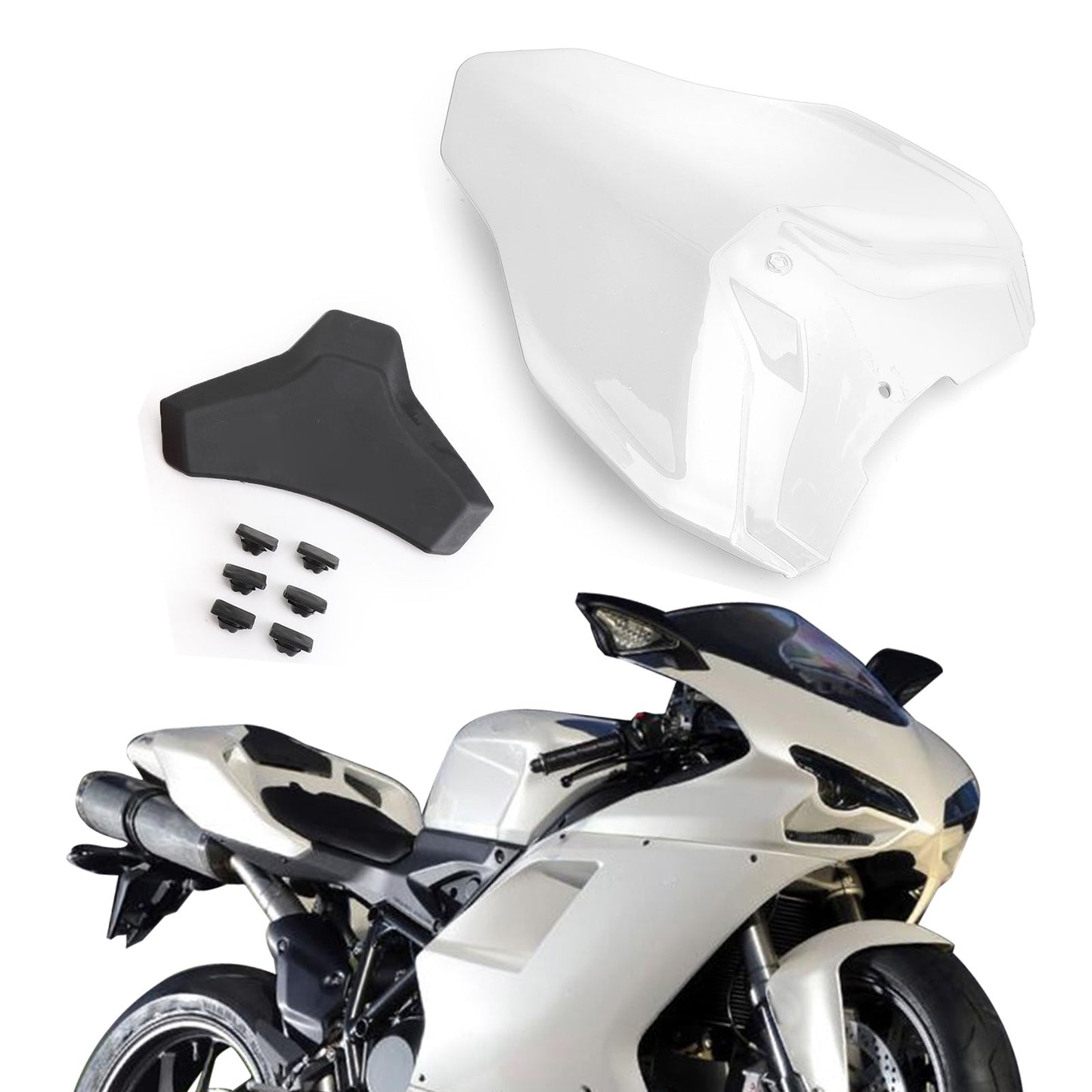 Motorcycle ABS Rear Seat Fairing Cover Cowl For DUCATI 848/1098/1198 07-09 Black