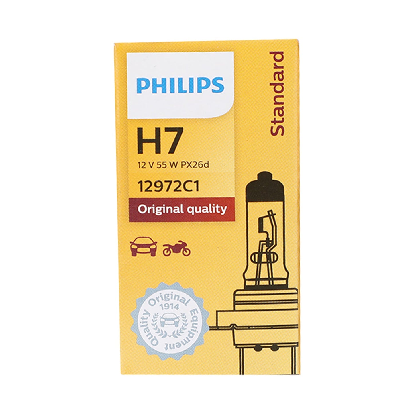 For Philips 12972C1 Car Standard Halogen Headlight H7 12V55W PX26d