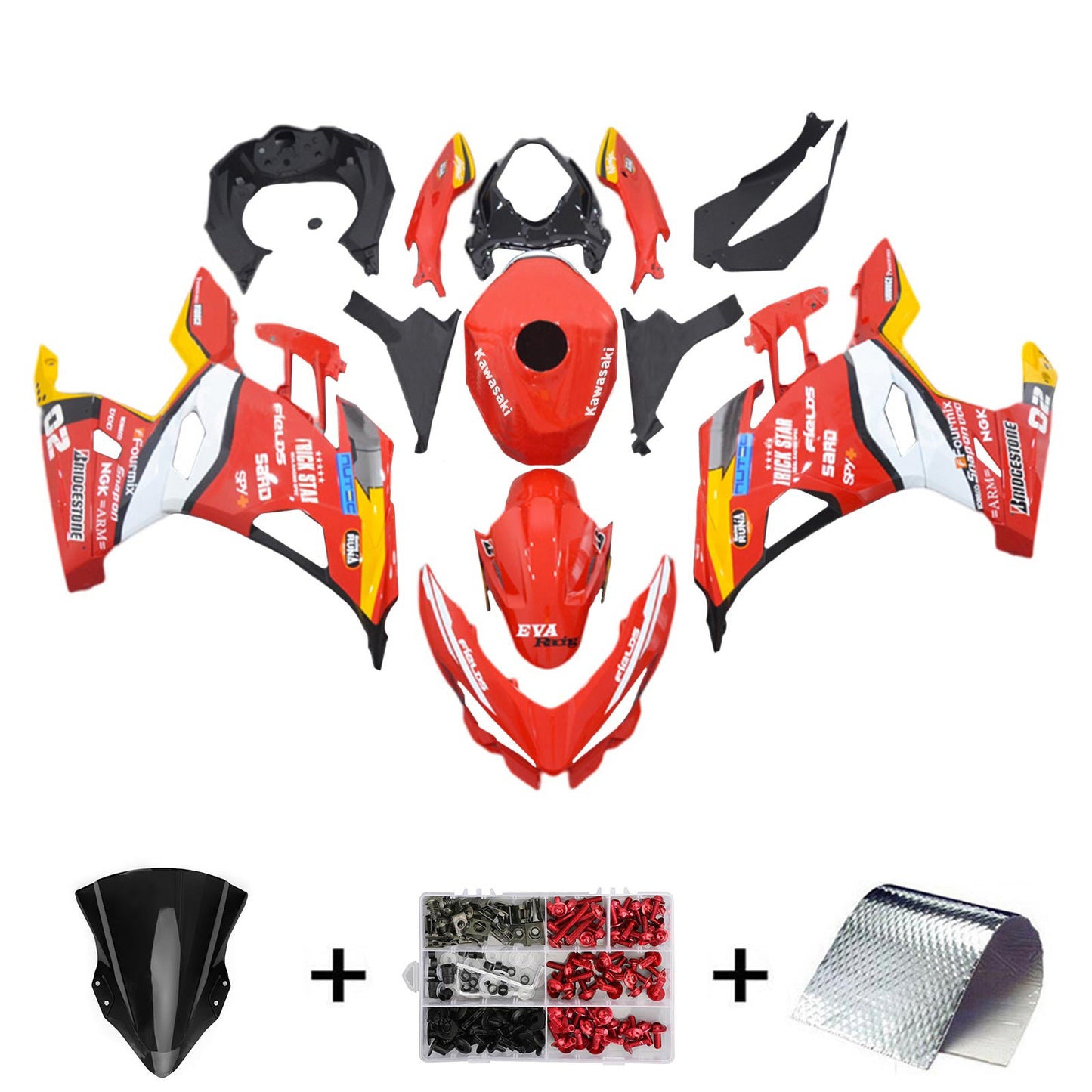 2018-2023=4 Kawasaki EX400 Ninja400 Fairing Kit Bodywork Plastic ABS