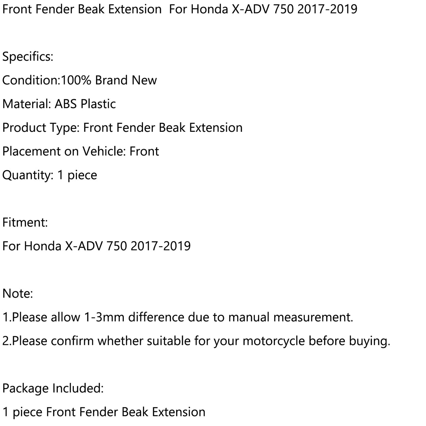 Fender Beak Extension For Honda X-ADV 750 2017-2019
