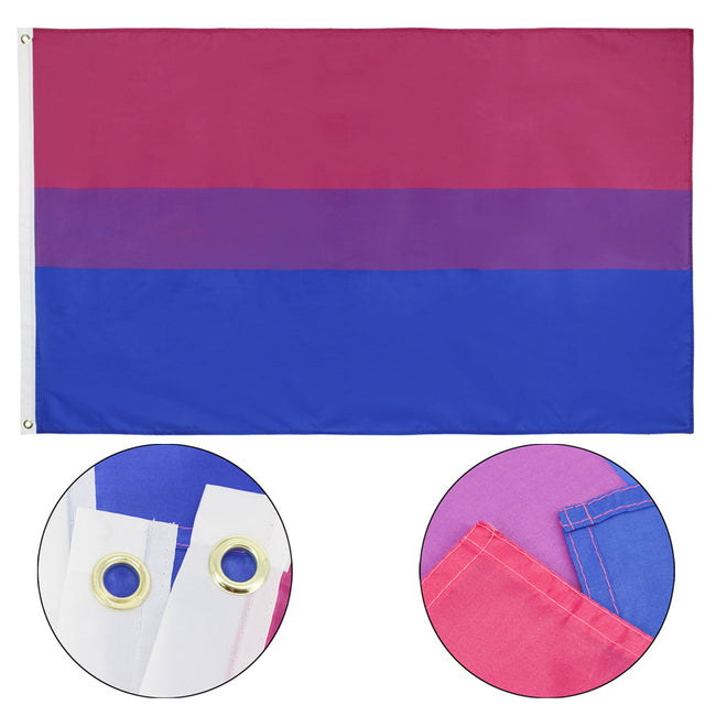 3x5 Ft Bisexual Flag Banner Grommets Transgender BI Gay Pride Lesbian Rainbow