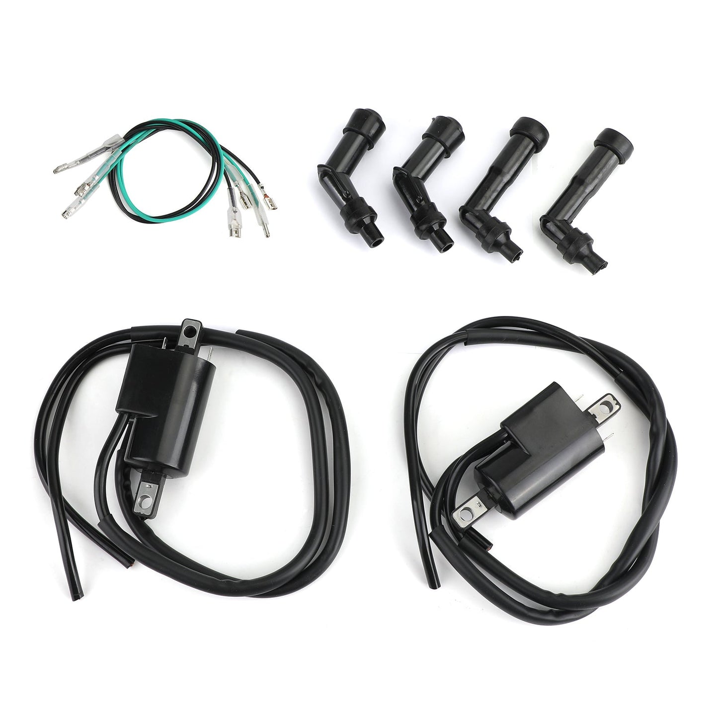 Ignition Coil and Spark Plug Caps For Honda CB350F Four 1972-1974 CB400F Super Sport 1975-1977 CB500K/F
